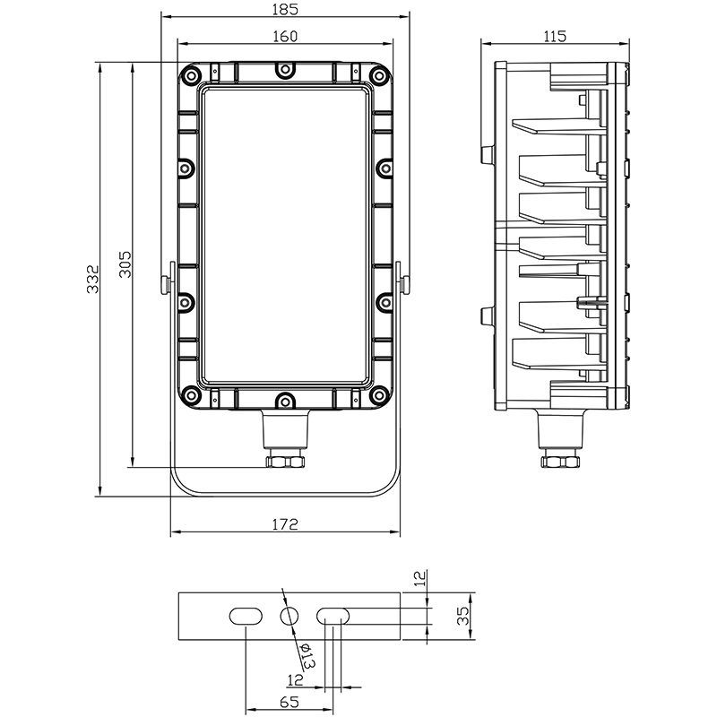 BFC8115A LED防爆泛光灯外形图